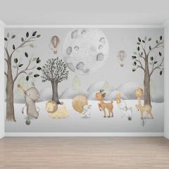 Papel de Parede Infantil Bichinhos Pn396 - comprar online