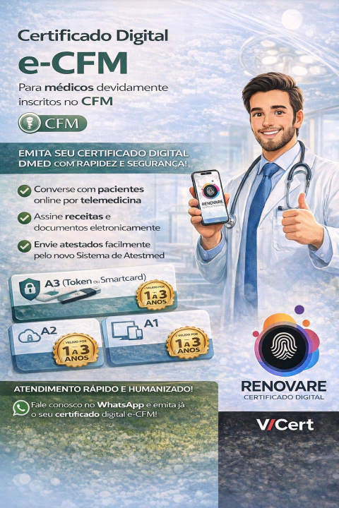 e-CPF A3 - 3 Anos - CFM - Somente Certificado