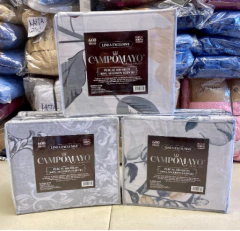 Juego de Sabanas estampadas importadas Campomayo 600 hilos 100% algodón egipcio - Blanco Castelli