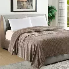 FRAZADA DOBLE JACQUARD CATANA HOME CON CORDERITO TWIN - Blanco Castelli