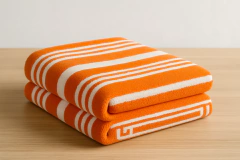 Toallon Hotelero Diseño Rayado 600gr 150x75cm - Blanco Castelli