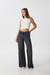 Wide Leg Metz Mid Rise Dark Grey - Osaina
