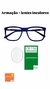 Armação Masculina Óculos Acetato Quadrado Azul - loja online
