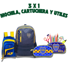 MOCHILA DE BOCA + CARTUCHERA Y UTILES DE REGALO - comprar online