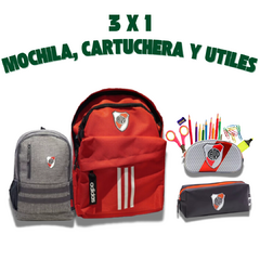 MOCHILA DE RIVER + CARTUCHERA Y UTILES DE REGALO - comprar online