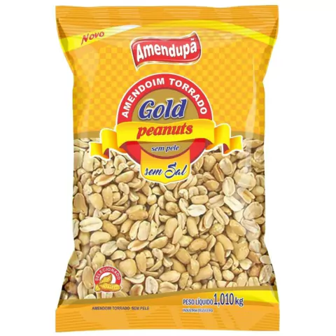 AMENDOIM AMENDUPA TORRADO GOLD SEM PELE SEM SAL 1,010KG