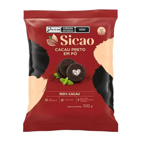 CACAU EM PO SICAO CACAU PRETO 100% 500G
