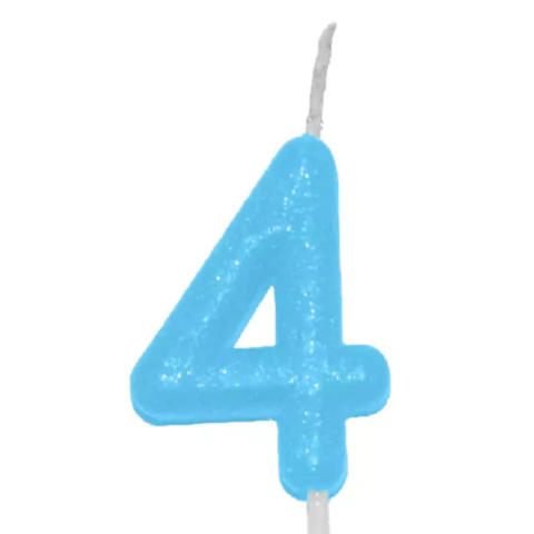 VELA SILVER CANDY COLOR AZUL NUMERO 4