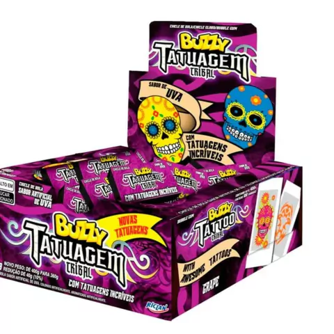 CHICLETE BUZZY TATTOO TRIBAL UVA 90UN