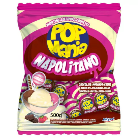PIRULITO RICLAN POP MANIA NAPOLITANO 500G