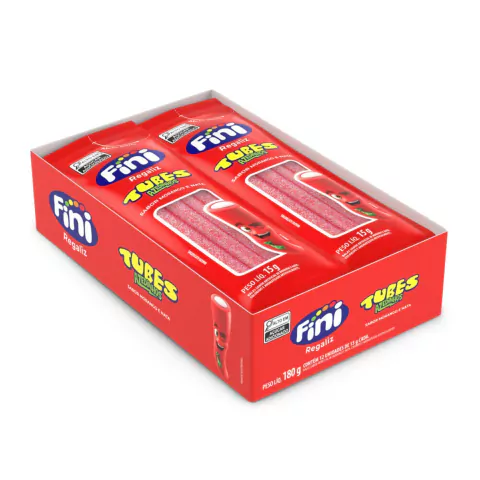 GOMA FINI 180G TUBES MORANGO AZEDINHO (12 X 15G)