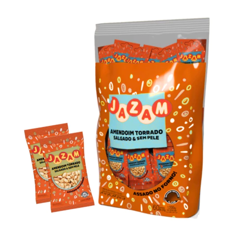 AMENDOIM JAZAM PINUTS TORRADO SALGADO 60X20G