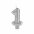 VELA SILVER GLITTER PRATEADA NUMEROS - Gildoces