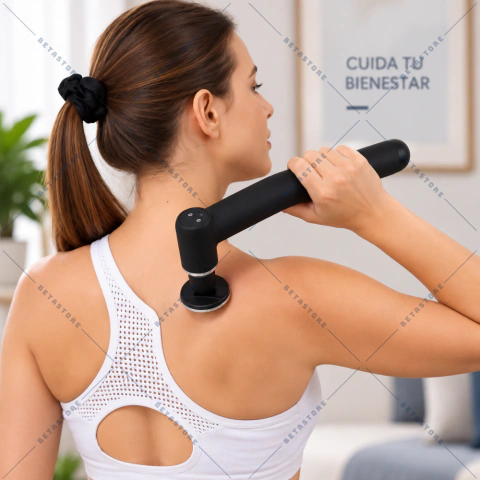 Pistola Masajeadora Muscular Frío y Calor con Mango Extensor
