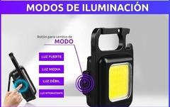 Mini Linterna Llavero COB: potencia recargable y luz blanca fría - comprar online