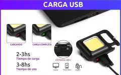 Mini Linterna Llavero COB: potencia recargable y luz blanca fría - tienda online