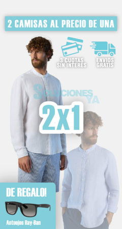 ¡EL COMBO DEL MOMENTO! CAMISAS DE LINO IMPORTADAS 2X1 + 1 LENTE DE REGALO