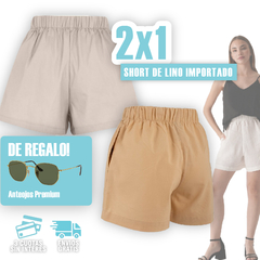 ¡EL COMBO QUE NECESITABAS! SHORTS DE LINO IMPORTADOS 2X1 + LENTES RAY-BAN PREMIUM