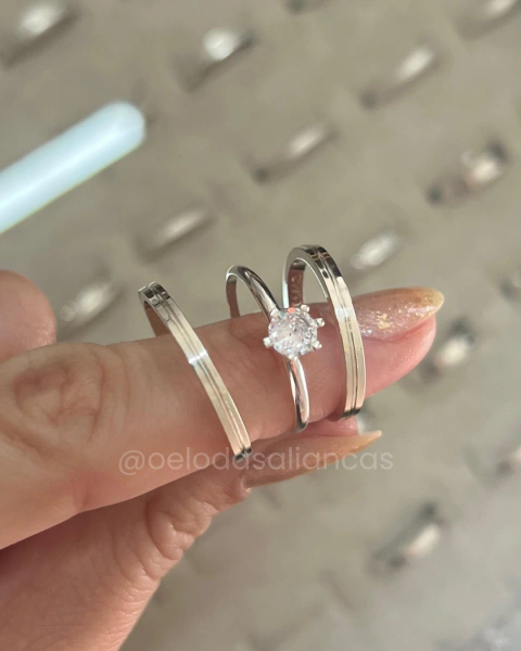 Par de Aliança Estela 2MM