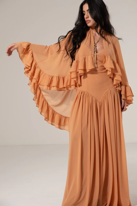 Pelerine Fluído Jardim Do Tempo Caramelo - comprar online