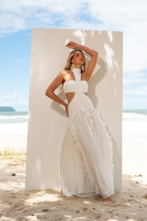Vestido Renda Sea La Vie Off White - comprar online
