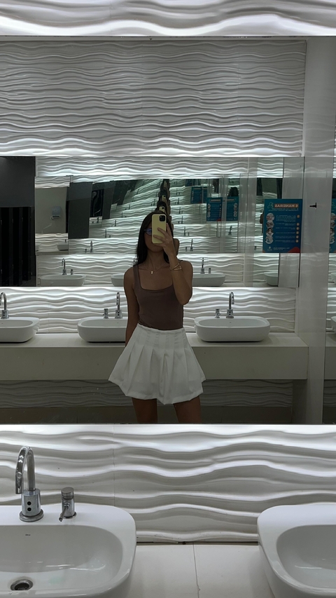 Short saia plissado
