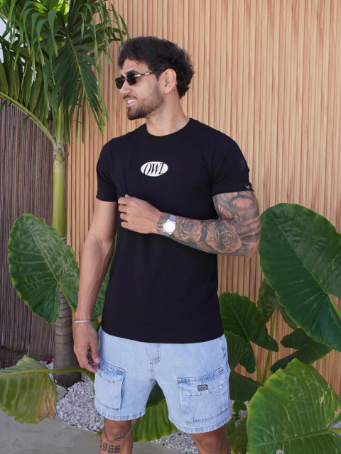 Camisa Long Line Masculina Essenti Modelo 2 - Preta