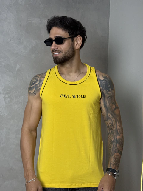 Regata Cotton Masculina Modelo 2 - Amarelo
