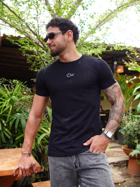Camisa Long Line Masculina Signatures Cor- Preto