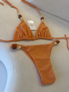 BIQUINI ANTONELLA CORTININHA FITA SEMI FIO LARANJA (G) - comprar online