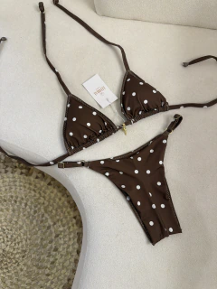 BIQUÍNI POÁ MARROM FITA - Litoral Beachwear | Moda Praia Feminina