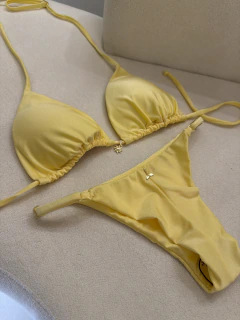 BIQUINI BASIC CORTININHA FITA SEMI FIO AMARELO - comprar online