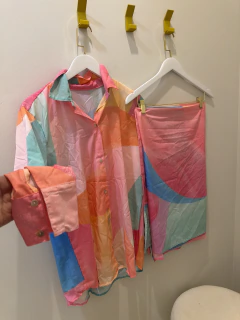 CONJUNTO VENICE (CHEMISE + PAREÔ/CANGA) - Litoral Beachwear | Moda Praia Feminina