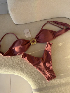 BIQUINI SOLAR ASA DELTA DUPLO FIO ROSA CHÁ - comprar online