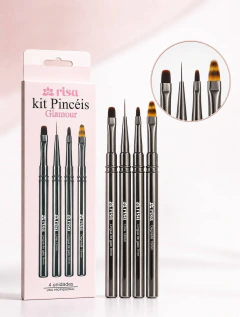 Kit de Pincéis Risa Profissional - 4 Unidades - Segredos De Judite
