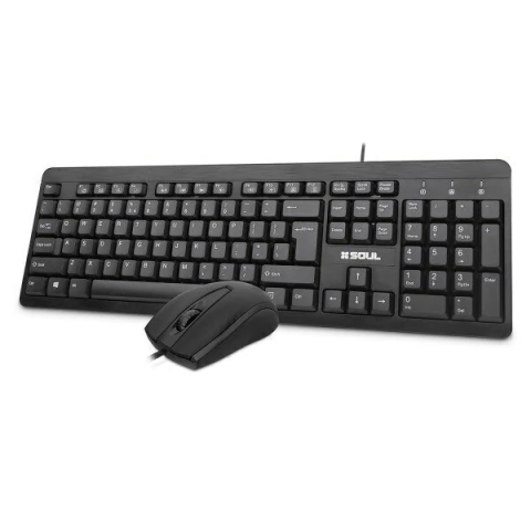 TECLADO+MOUSE USB OFFICE OC100 NEGRO SOUL