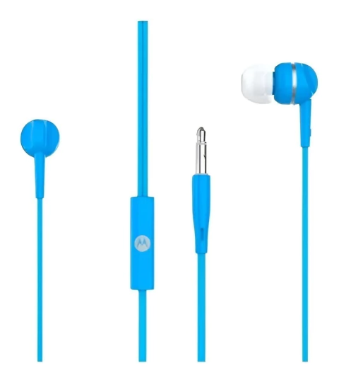 Auriculares Motorola In-ear Earbuds 105 Con Microfono Color Celeste - comprar online