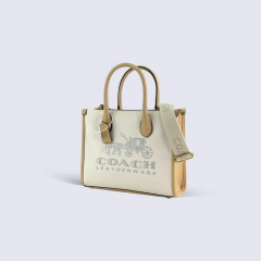 CARTERA DE MANO COACH RAFFIA - CREMA - comprar online