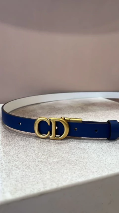 CINTO REVERSIBLE CD BLANCO AZUL 119X2cm - comprar online