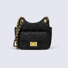 MINI BAG F&B MINI CON CADENA Y CORDON - NEGRA - comprar online