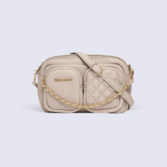 BANDOLERA BOLSILLO DOBLE CON CADENA DORADA ROSA AMORA - DOCE SOLES