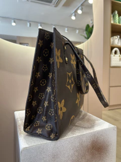 CARTERA LV ESTAMPADA DOBLE COLOR - MARRON - comprar online