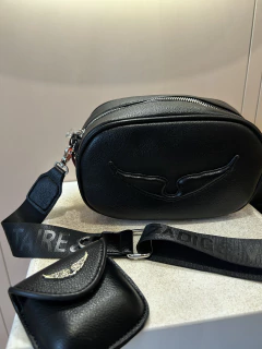 BANDOLERA ZADIG NEGRA BORDES REDONDEDOS - DOCE SOLES
