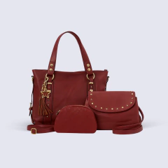 SET DE CARTERAS F&B X3 ESTRELLAS - BORDO - comprar online