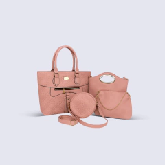 SET DE CARTERAS F&B X4 C/DIBUJO ROMBOS - ROSA VIEJO - comprar online