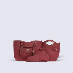 SET DE CARTERAS F&B X5 GAMUZADO C/DIBUJO ROMBOS - comprar online