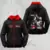 Chaqueta negra con capucha y detalles rojos, mostrando el logo de Morat y un diseño gráfico en la parte posterior relacionado con su gira musical.