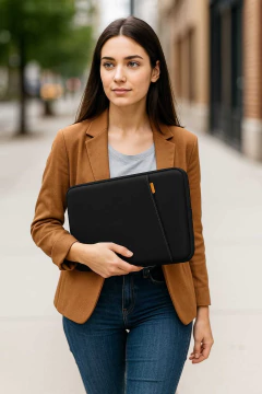 FUNDA PORTA Notebook c/bolsillo Cordura 8mm | NEGRO Nuevo! en internet