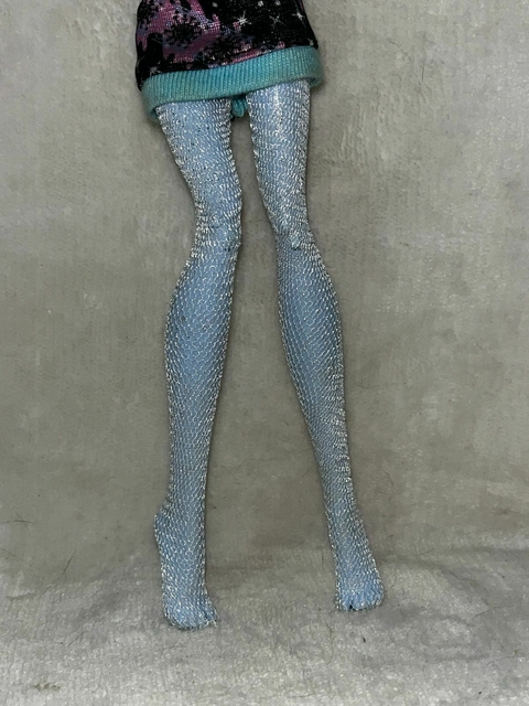 Meia Calça Branca Brilhante Artesanal - Monster High Boneca Acessório - comprar online