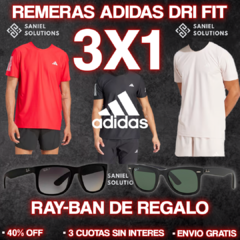 ¡3X1! REMERAS ADIDAS DRI -FIT + LENTES RAYBAN DE REGALO - comprar online